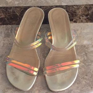 Vintage Stuart Weitzman sandals iridescent 5M